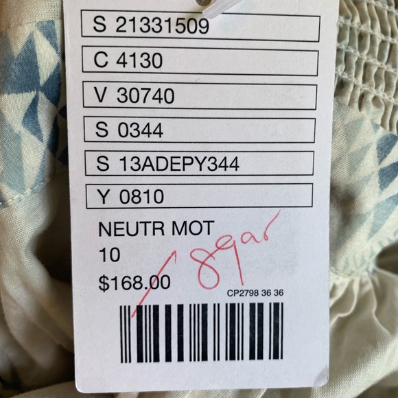 Anthropologie Fanning Triangles Dress NWT 10 - Picture 4 of 7